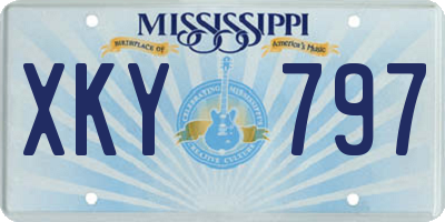 MS license plate XKY797