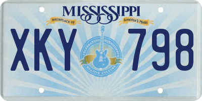 MS license plate XKY798