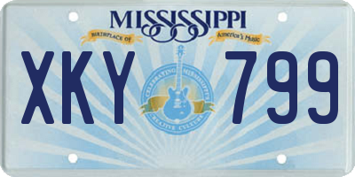 MS license plate XKY799