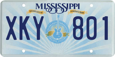 MS license plate XKY801
