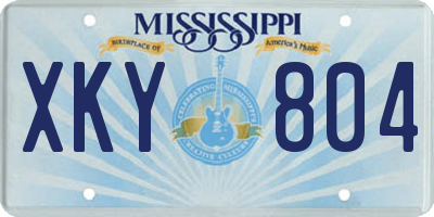 MS license plate XKY804