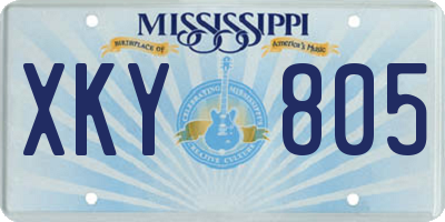 MS license plate XKY805