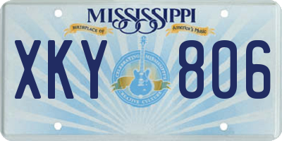 MS license plate XKY806