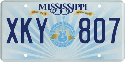 MS license plate XKY807