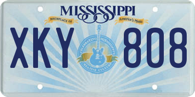 MS license plate XKY808