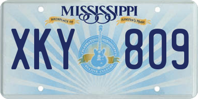 MS license plate XKY809