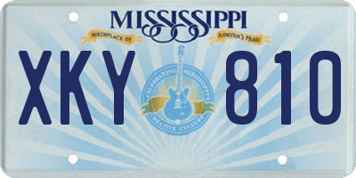 MS license plate XKY810
