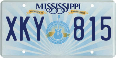 MS license plate XKY815