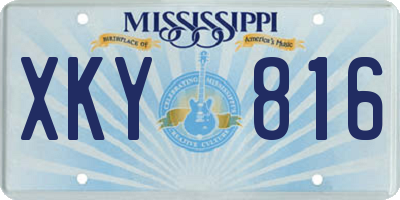 MS license plate XKY816