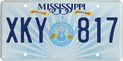 MS license plate XKY817