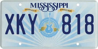 MS license plate XKY818