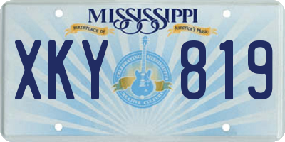 MS license plate XKY819