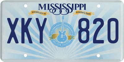 MS license plate XKY820