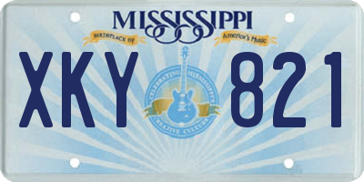 MS license plate XKY821