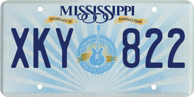 MS license plate XKY822