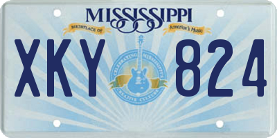 MS license plate XKY824