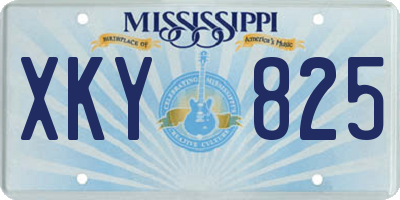 MS license plate XKY825
