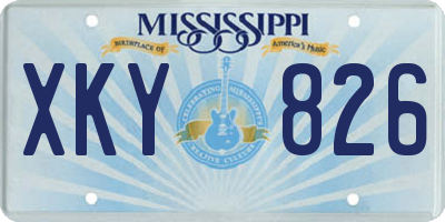MS license plate XKY826