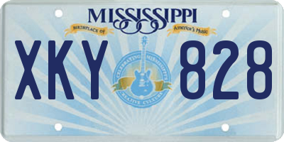 MS license plate XKY828