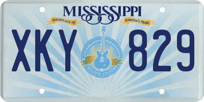 MS license plate XKY829