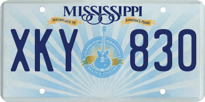 MS license plate XKY830