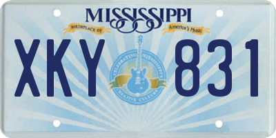 MS license plate XKY831
