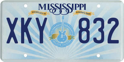 MS license plate XKY832