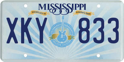 MS license plate XKY833