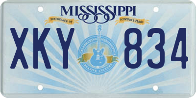 MS license plate XKY834