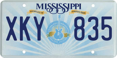MS license plate XKY835
