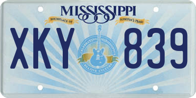 MS license plate XKY839