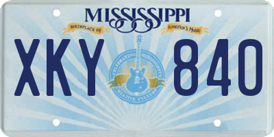 MS license plate XKY840