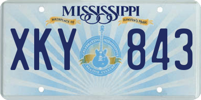 MS license plate XKY843
