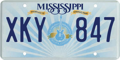 MS license plate XKY847