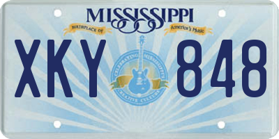 MS license plate XKY848