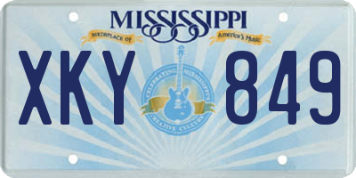 MS license plate XKY849