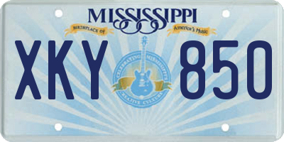 MS license plate XKY850