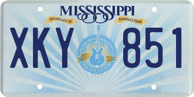 MS license plate XKY851