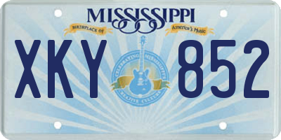 MS license plate XKY852