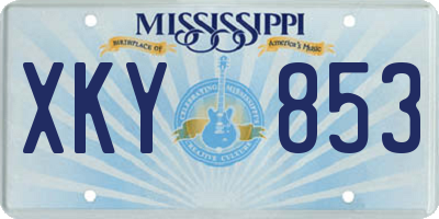 MS license plate XKY853