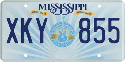 MS license plate XKY855