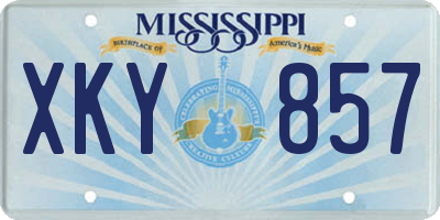 MS license plate XKY857
