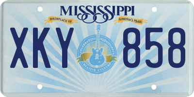 MS license plate XKY858