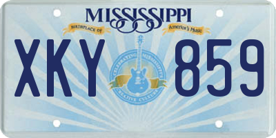 MS license plate XKY859