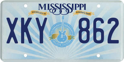 MS license plate XKY862