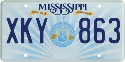 MS license plate XKY863