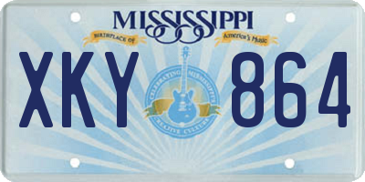 MS license plate XKY864