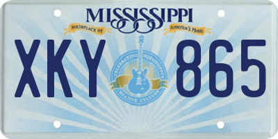 MS license plate XKY865