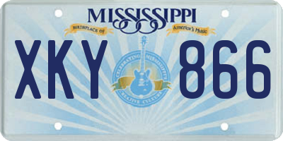 MS license plate XKY866