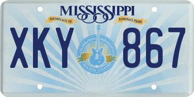 MS license plate XKY867